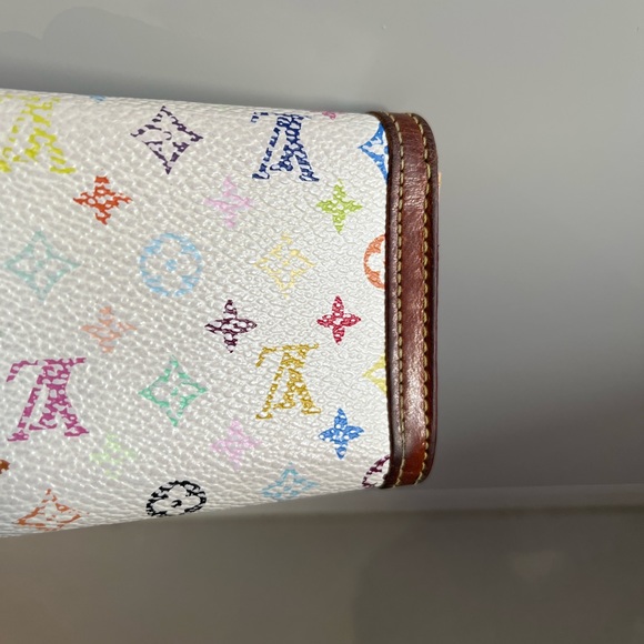 Louis Vuitton White Multicolore Porte Monnaie Plat Coin Purse - Picture 4 of 9
